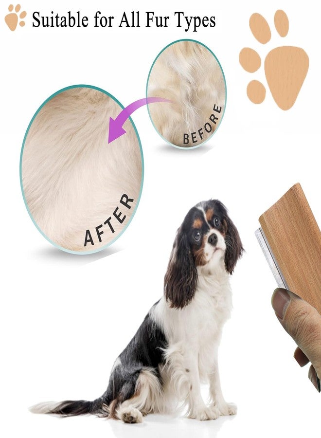 DEEUCHIS Wooden Deshedding Brush for Dogs, Cats & Horses, Deshedding Grooming Tool Curry Comb Pet Hair Removal Tool, Deshedding Dog Brush Combs for All Hair Types (4.33 Inch) - Image 5